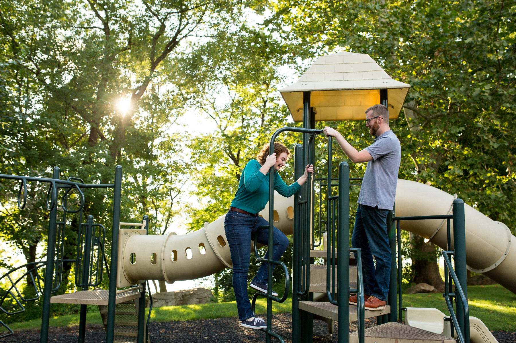 fun engagement photos at Fort Hunter